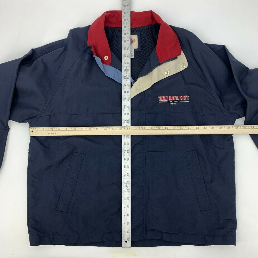 Vintage Hard Rock Cafe Kona Hawaii Windbreaker Mens XL Extra Large Navy Blue 90s - Picture 4 of 11